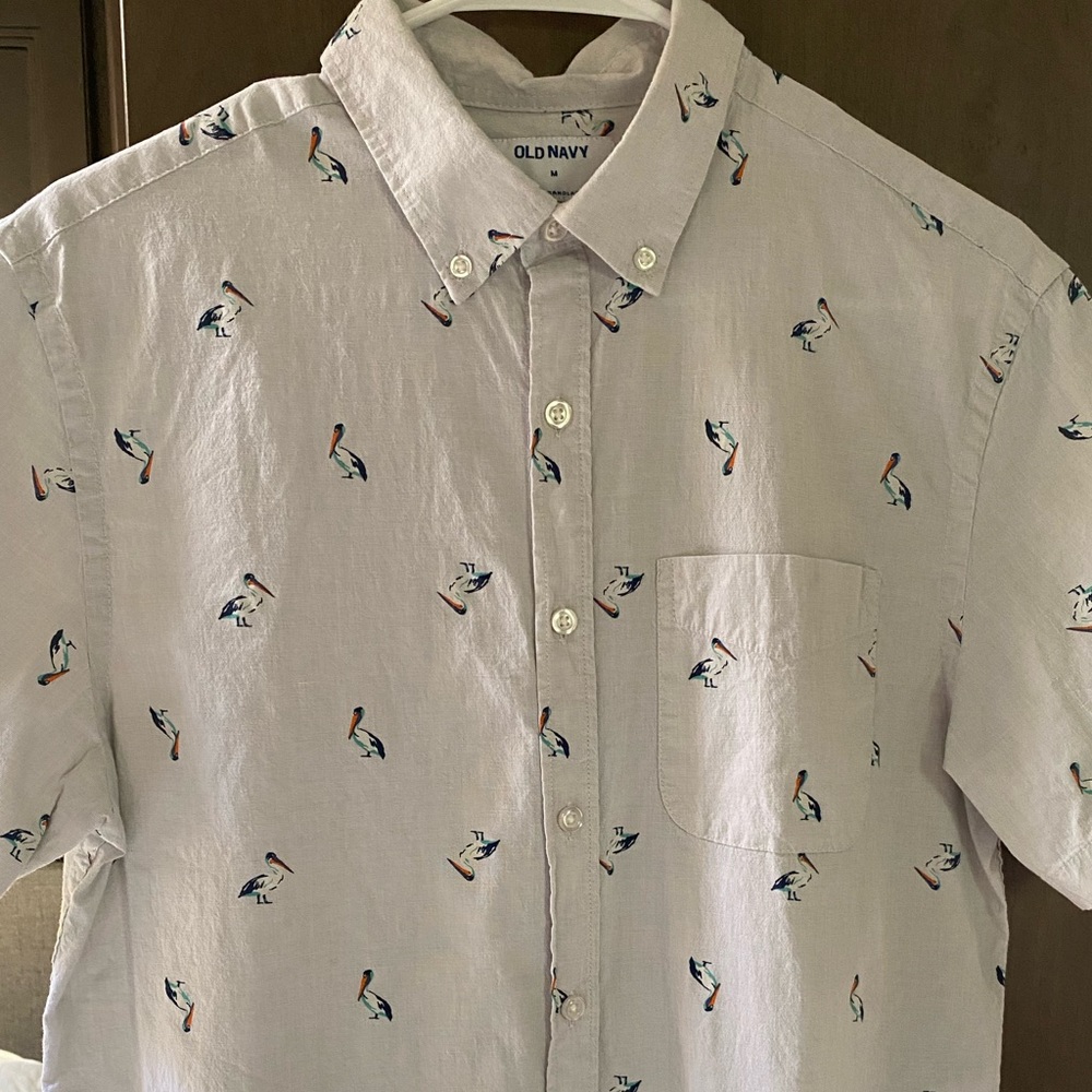 Old Navy grey pelican button-up shirt